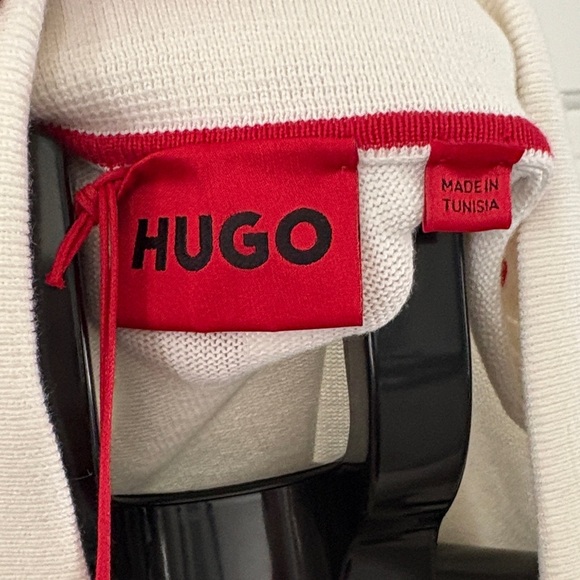 HUGO Men's Polo with White, Blue, and Green Design - Picture 4 of 5